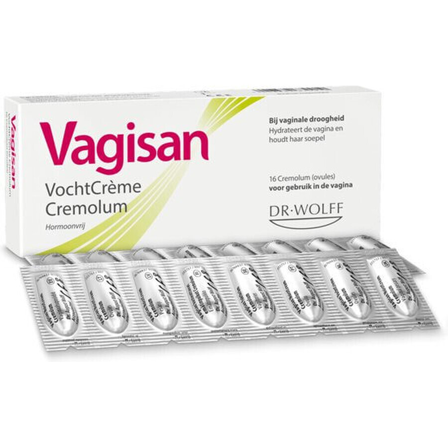 Vagisan Cremolum, vochtinbrengende vaginale zetpillen , 16 stuks