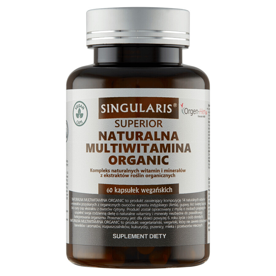 Singularis Superior Natural Multivitamine Biologisch, 60 veganistische capsules