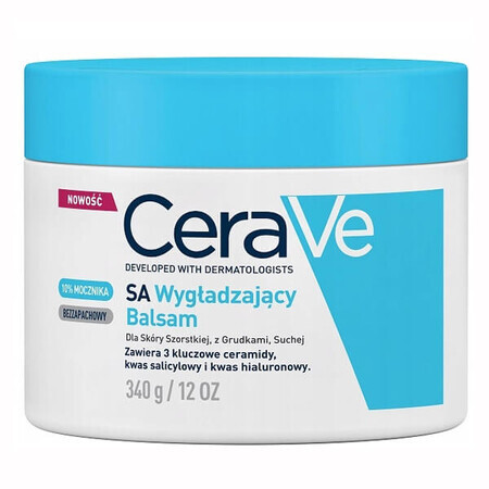 CeraVe SA, baume lissant aux céramides, peaux rugueuses, grumeleuses et sèches, 340 ml