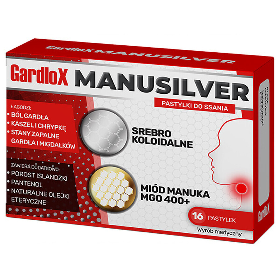 Gardlox Manuszilver, 16 zuigtabletten