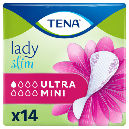 Tena Lady Slim, serviettes urologiques, Ultra Mini, 14 pièces