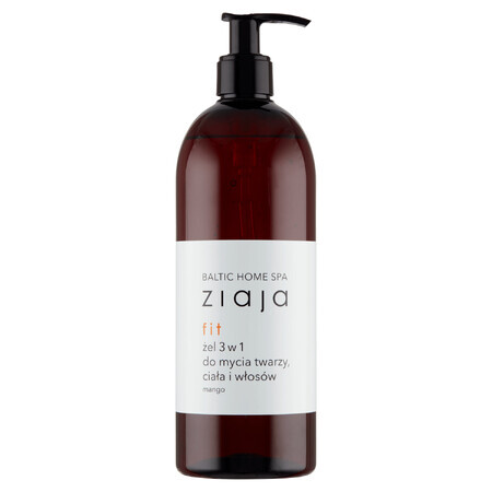 Ziaja Baltic Home Spa Fit, Gel 3 în 1 pentru curățarea feței, a corpului și a părului, 500 ml