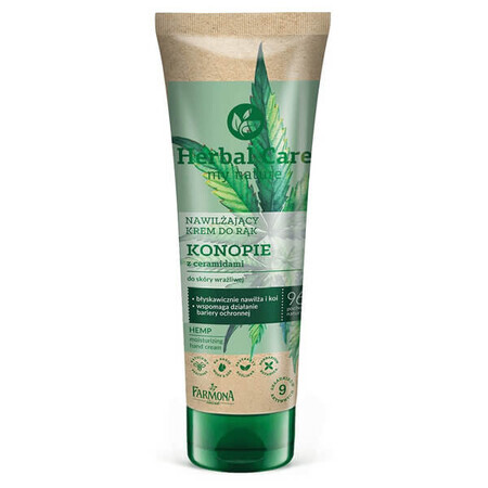 Farmona Herbal Care, Cremă hidratantă pentru mâini, cânepă cu ceramide, piele sensibilă, 100 ml