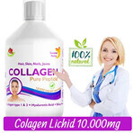 Gehydroliseerd marien collageen Fluid Type 1 en 3 met 10.000 mg + Biotine + Hyaluronzuur, 500 ml, Swedish Nutra