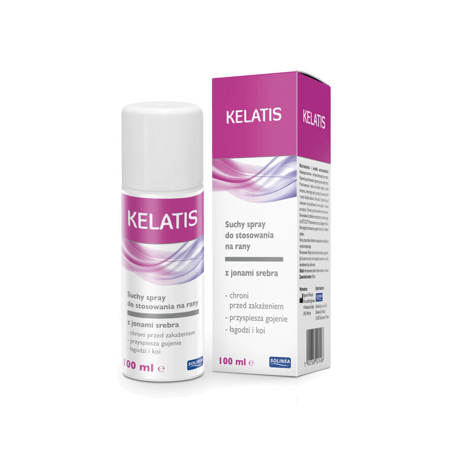 Kelatis, spray sec à utiliser sur les plaies, aux ions d&#39;argent, 100 ml