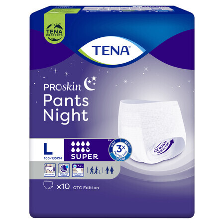 Tena Pants ProSkin Night, culotte absorbante OTC Edition, taille L, 100-135 cm, Super, 10 pièces