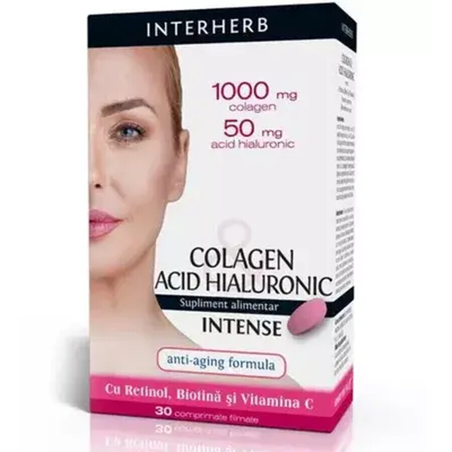 Collagène et Acide Hyaluronique Intense, 30 comprimés, Interherb Évaluations