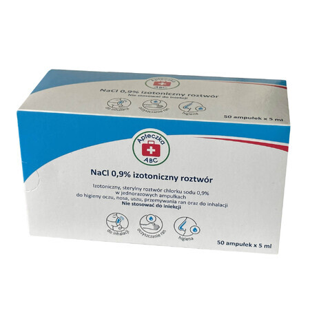 Kit pronto soccorso ABC, soluzione isotonica NaCl 0,9%, 5 ml x 50 fiale