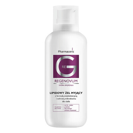 Pharmaceris G Regenovum, Lipid body cleansing gel with antibacterial formula and microbial protection, 400 ml