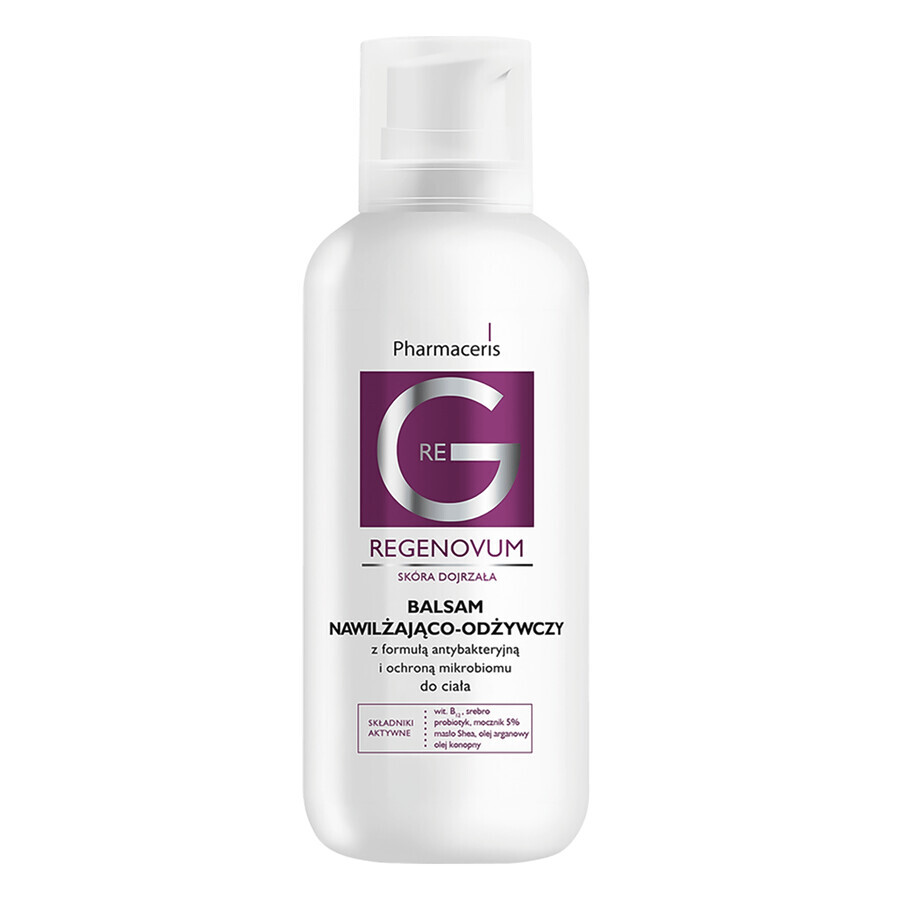 Pharmaceris G Regenovum, baume corporel hydratant et nourrissant, avec formule antibactérienne et protection du microbiome, 400 ml