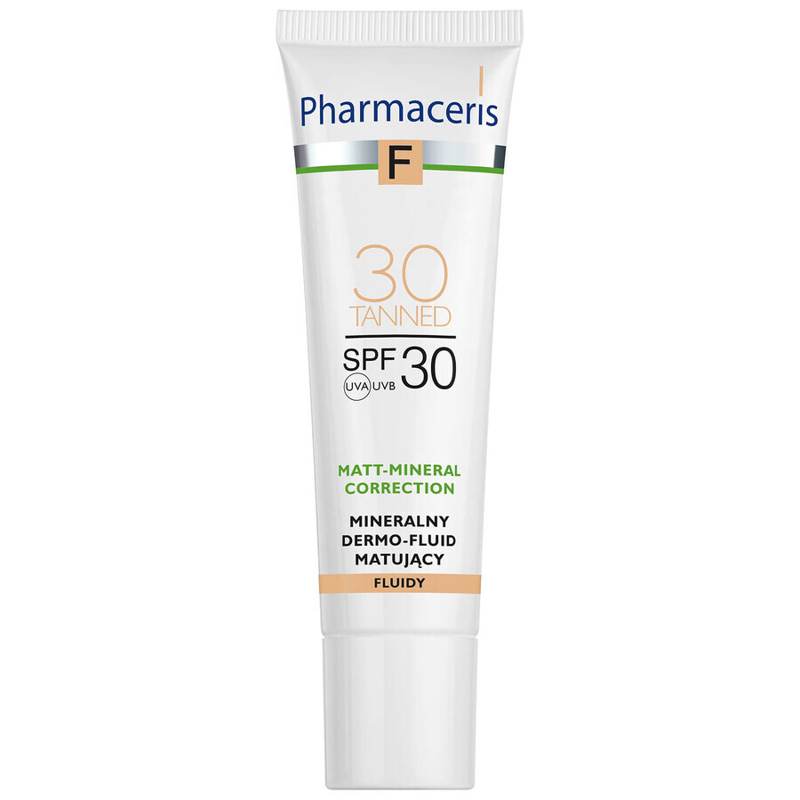 Pharmaceris F Matt-Mineral-Correction, dermo-fluide matifiant minéral, 30 Bronzé, SPF 30, 30 ml