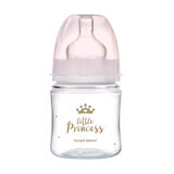 Canpol Babies EasyStart, antikoliekfles, brede mond, Royal Baby, roze, vanaf de geboorte, 120 ml