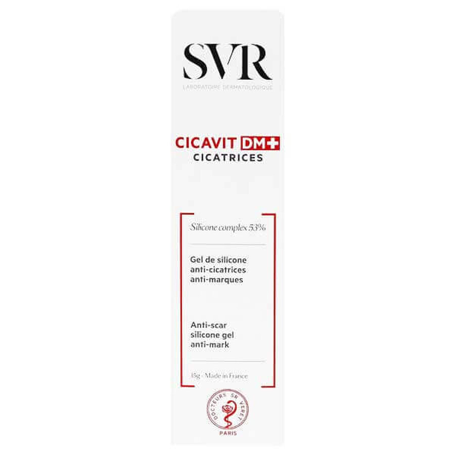 Gel per la pelle con ferite SVR Cicavit DM + Cicatrices, 15 g