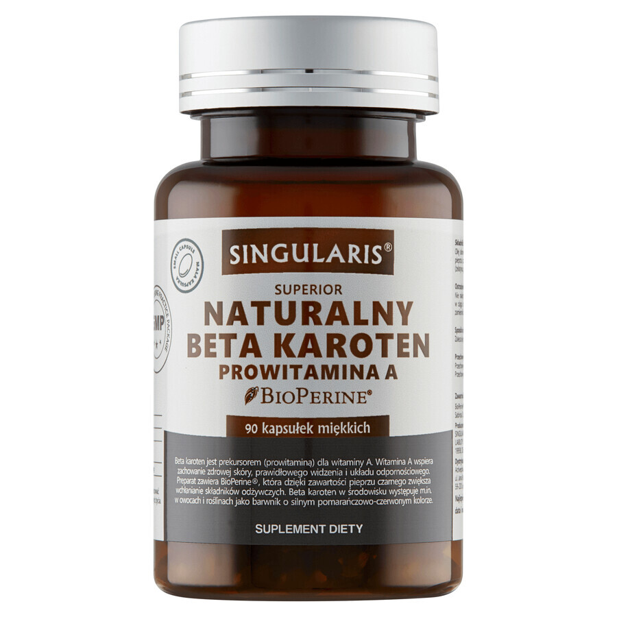 Singularis Superior Bêta-carotène naturel Provitamine A, 90 capsules molles