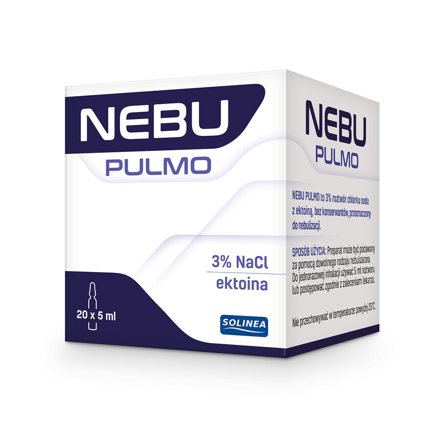 Nebu Pulmo, 3% oplossing voor inhalatie met ectoïne, 5 x 20 ampullen