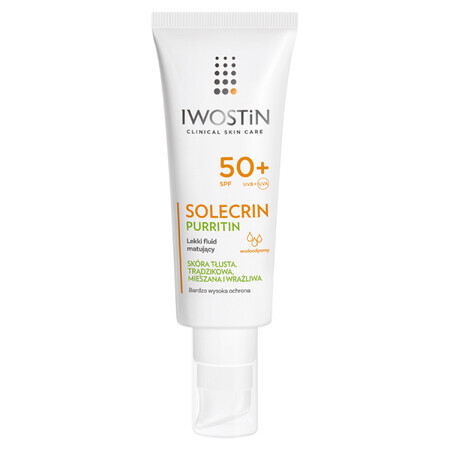 Iwostin Solecrin Purritin, licht matterende vloeistof, SPF 50+, 40 ml