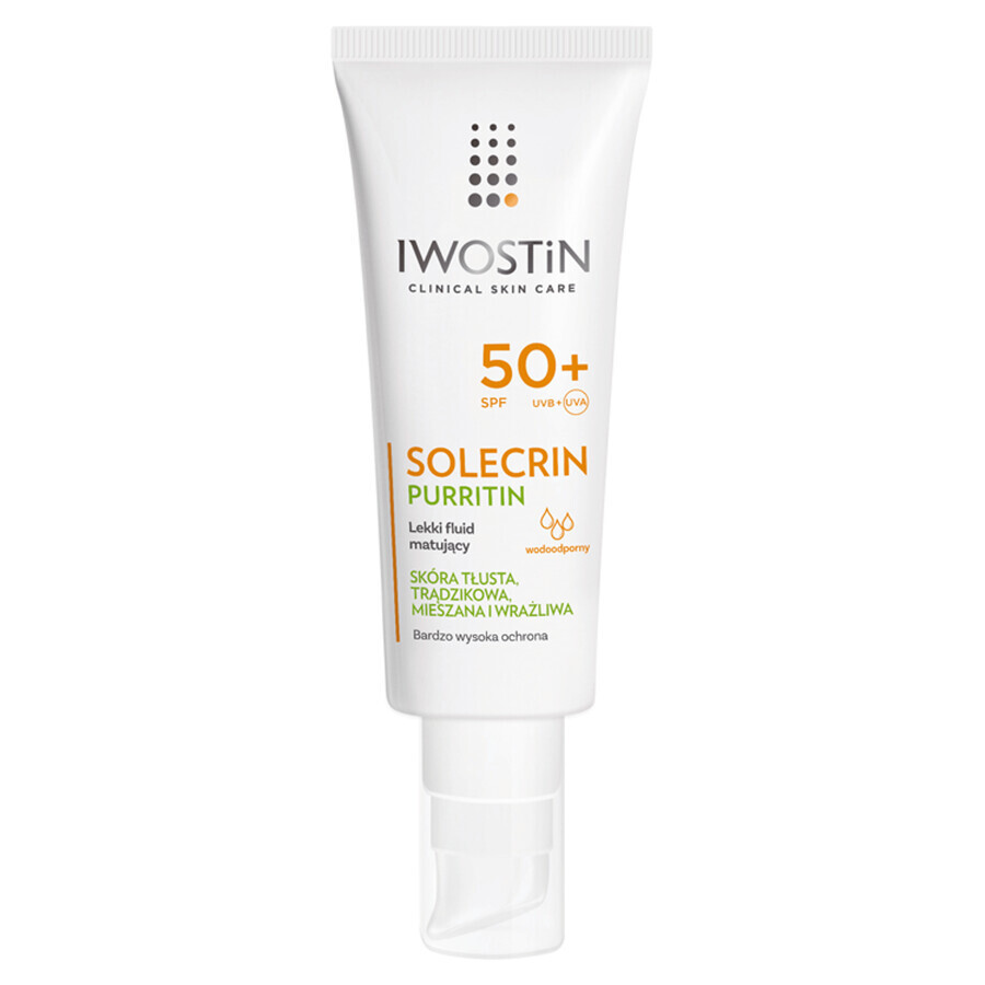 Iwostin Solecrin Purritin, licht matterende vloeistof, SPF 50+, 40 ml