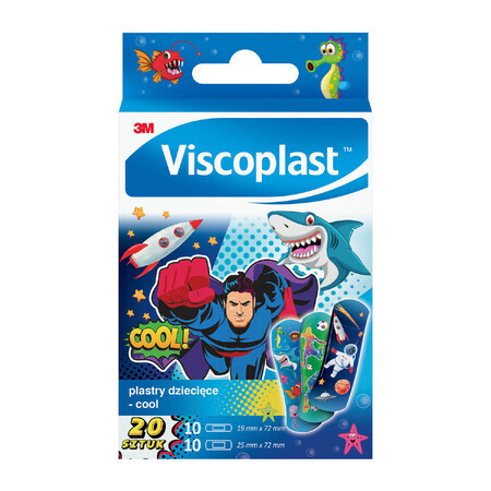 Viscoplast Cool, pansements pour enfants, 20 pièces