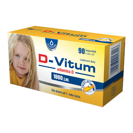 Dose di Vitalità D-Vitum 1000 UI Integratore Alimentare, 90 capsule