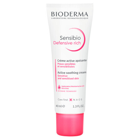 Bioderma Sensibio Defensive Rijke, verzachtende gezichtscrème, gevoelige huid, 40 ml