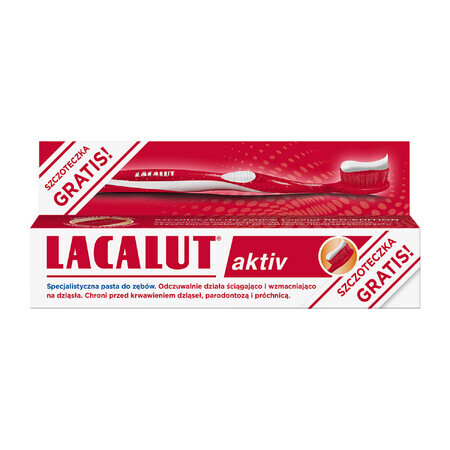 Lacalut Aktiv Toothpaste 75ml + Toothbrush Red Edition Free