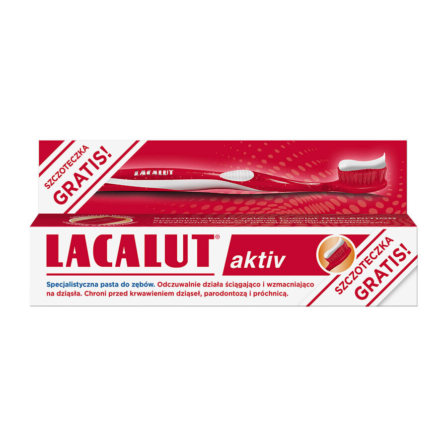 Lacalut Aktiv Toothpaste 75ml + Toothbrush Red Edition Free