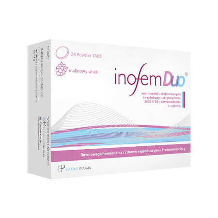 Inofem Duo, frambozensmaak, 24 tabletten