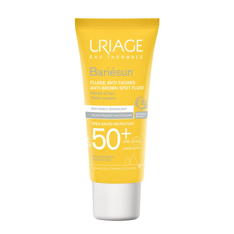 Uriage Bariesun, fluido antipigmentante, pieles sensibles, FPS 50+, 40 ml