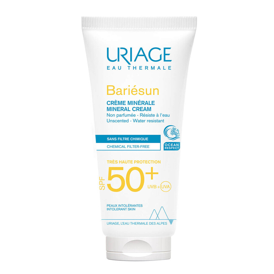 Uriage Bariesun, minerale crème voor gezicht en lichaam, overgevoelige huid, met intoleranties, SPF 50+, 100 ml