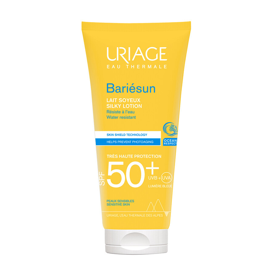 Uriage Bariesun, lapte mătăsos, piele sensibilă, SPF 50+, 100 ml