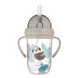 Canpol Babies, sippy cup met tube en gewicht, Exotic Animals, grijs, 56/606, vanaf 6 maanden, 270 ml