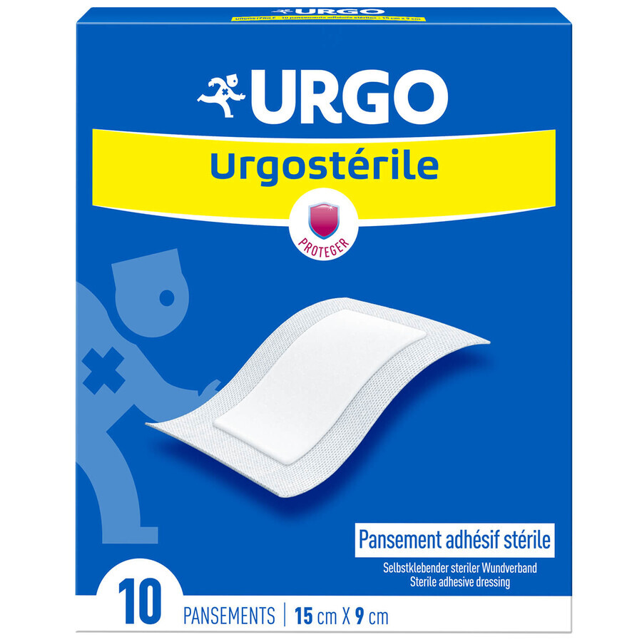 Urgo Urgosterile, sterile dressing, self-adhesive, 10 cm x 15 cm, 10 pieces