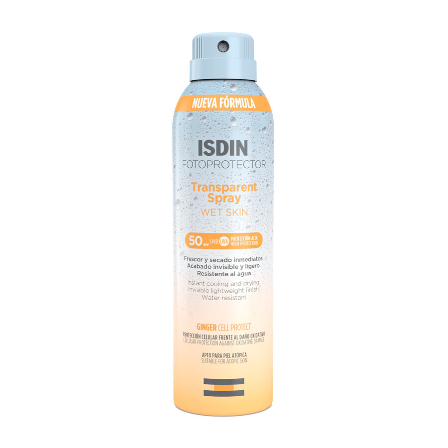 Isdin Fotoprotector, spray transparent pour peau humide, SPF 30, 250 ml