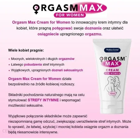 Medica-Group Orgasm Max Cream for Woman, Intimate cream to improve orgasm, 50 ml