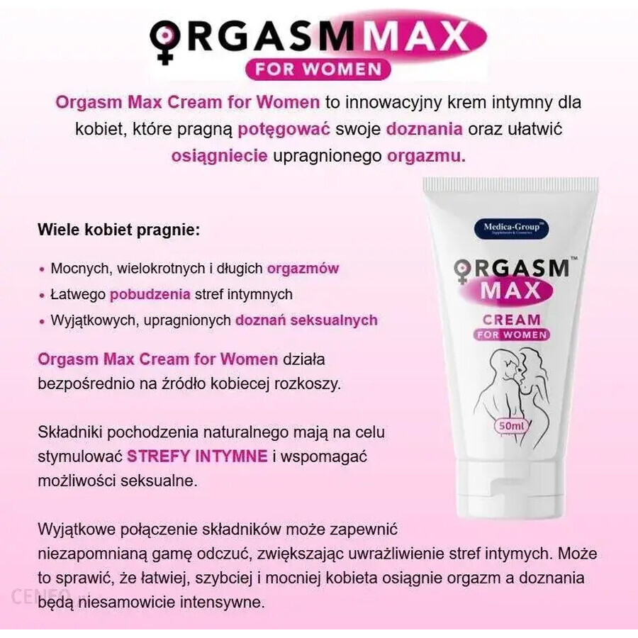 Medica-Group Orgasm Max Cream for Woman, Cremă intimă pentru îmbunătățirea orgasmului, 50 ml