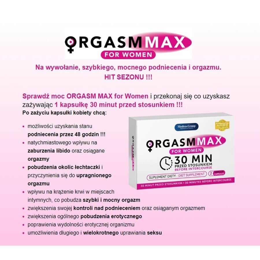 Orgasm Max für Frauen, 2 Kapseln, Medica-Group