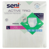 Seni Active Trio, calzoncillos elásticos absorbentes, Grande, 100-135 cm, 10 piezas