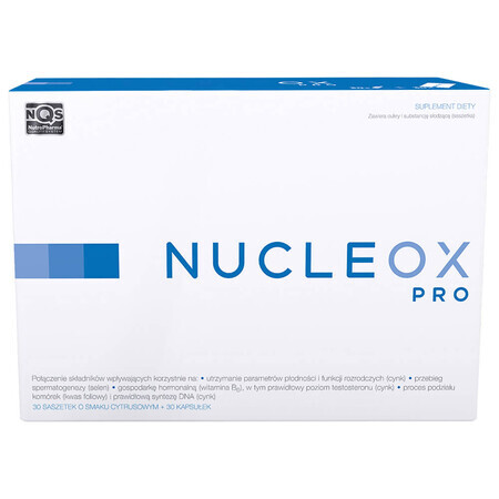 Nucleox Pro, arôme agrumes, 30 sachets + 30 gélules