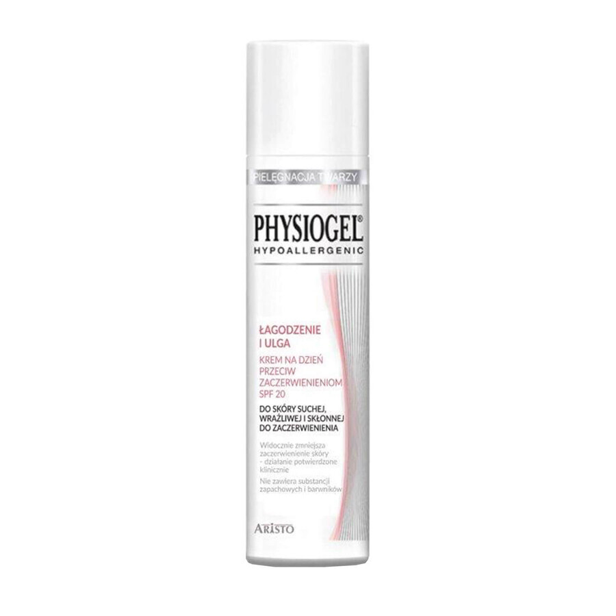 Physiogel Apaisant et Soulageant, crème visage anti-rougeurs, peaux très sèches, sensibles et sujettes aux rougeurs, SPF 20, 40 ml