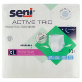 Seni Active Trio, calzoncillos absorbentes flexibles, Extra Large, 120-160 cm, 10 unidades