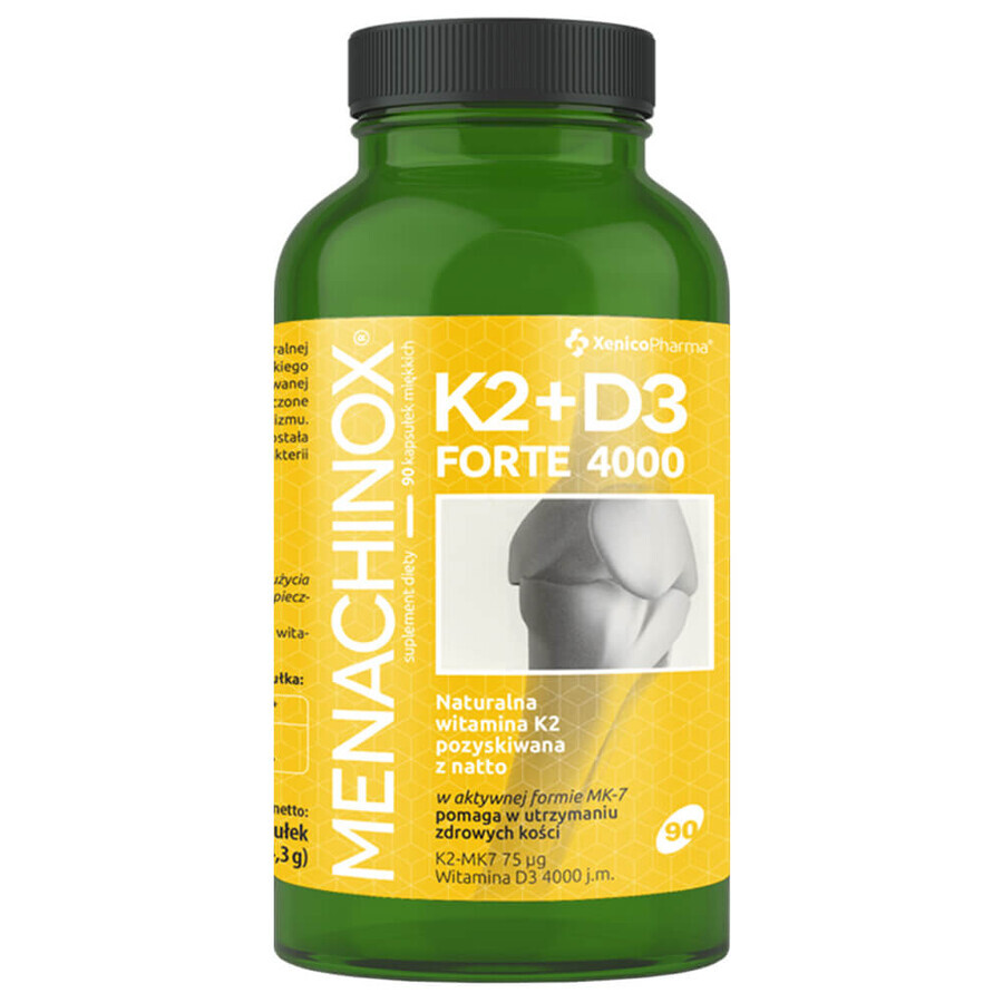 Menachinox K2 + D3 4000 IE Forte, 90 capsules