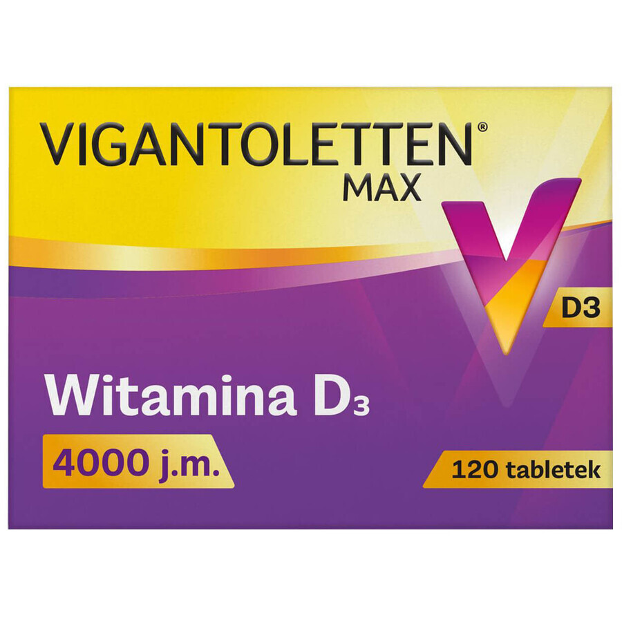 Vigantoletten Max, vitamin D3 4000 IU, 120 tablets