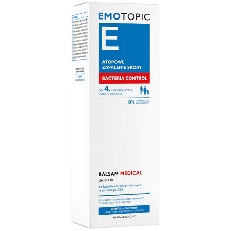 Pharmaceris E Emotopic Bacteria Control, lotion médicale pour le corps dès 4 mois, 200 ml