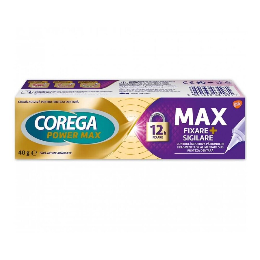 Corega Max Seal kleefcrème voor kunstgebitten, 40 g, Gsk