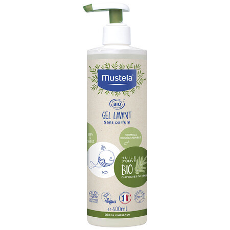 Mustela Bio, lichaams- en haarwasgel, 400 ml