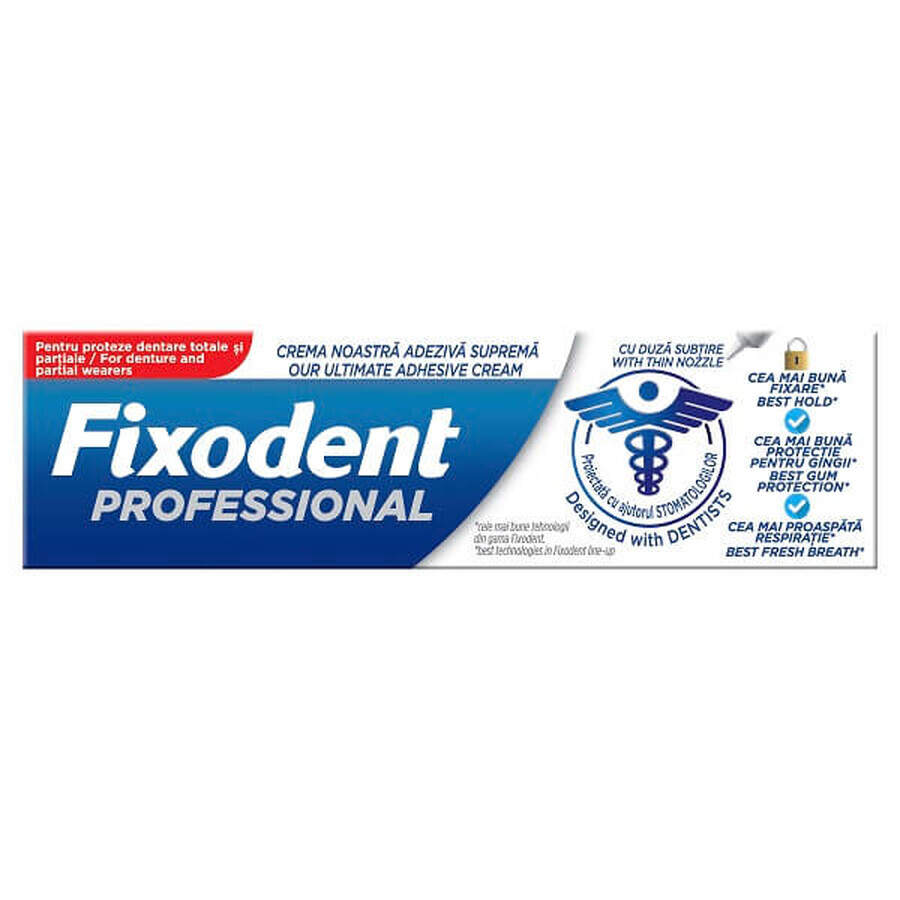 Crema adesiva per protesi dentarie professionali, 40 gr, Fixodent