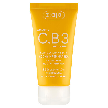 Ziaja Vitamine C.B3 Niacinamide, nachtcrème-masker voor het gezicht, 50 ml