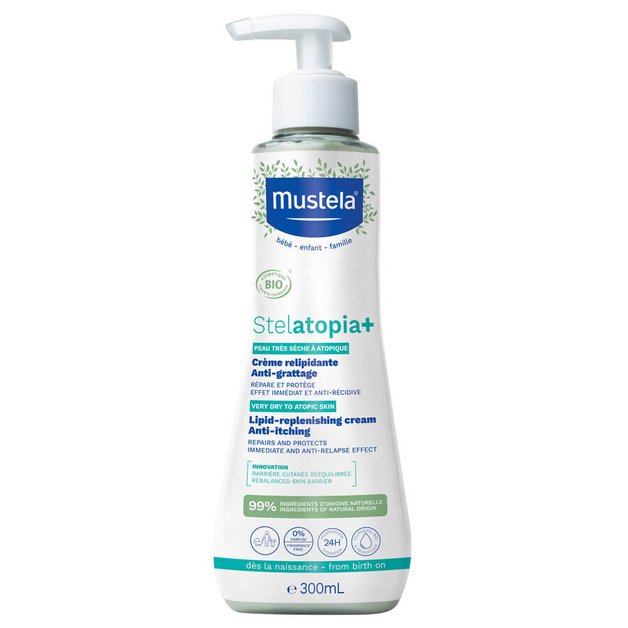 Mustela Stelatopia+, lipidenaanvullende crème, 300 ml