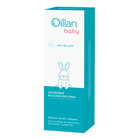 Oillan Bebé, leche corporal protectora, desde el primer día de vida, 200 ml