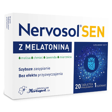 Nervosol Sen met melatonine, 20 omhulde tabletten